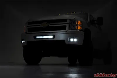 Rough Country LED Fog Light Kit 2 Inch Black Pair for 2011-2014 Chevy Silverado 2500HD/3500HD - 70628DRL