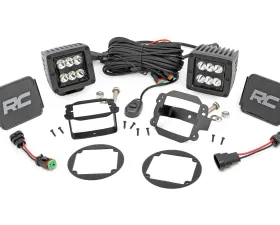 Rough Country LED Light Fog Mount 2 Black Pair Jeep Wrangler JK Unlimited 2WD | 4WD Wrangler JK 2 Door 2010-2018