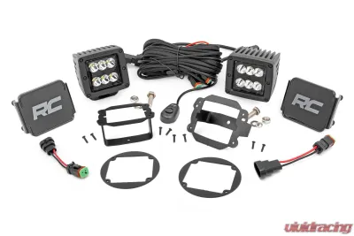 Rough Country LED Light Fog Mount 2 Black Pair Jeep Wrangler JK Unlimited 2WD | 4WD Wrangler JK 2 Door 2010-2018 - 70630