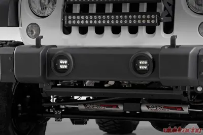 Rough Country LED Light Fog Mount 2 Black Pair Jeep Wrangler JK Unlimited 2WD | 4WD Wrangler JK 2 Door 2010-2018 - 70630