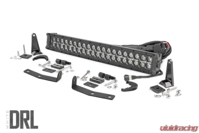 Rough Country LED Light Kit Bumper Mount 20 Inch Black Dual Row White DRL for Nissan Titan 2016-2024 - 70645DRL