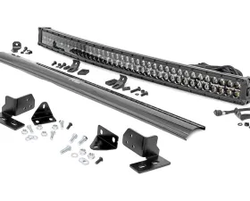 Rough Country LED Light Bumper Mount 40 Inch Black Dual Row White DRL for Ford F-250 2011-2016