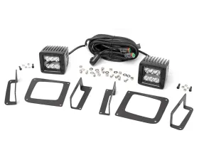 Rough Country LED Light Fog Mount 2 Black Pair GMC Sierra 1500 2WD 4WD 2014-2015