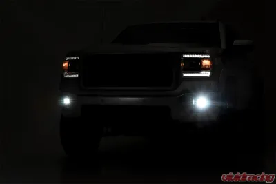 Rough Country LED Light Fog Mount 2 Black Pair GMC Sierra 1500 2WD 4WD 2014-2015 - 70689