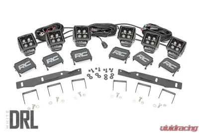 Rough Country Triple LED Fog Light Kit Black Series w/White DRL Ford Raptor 2017-2020 - 70700DRL