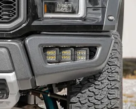 Rough Country Triple LED Fog Light Kit Black Series Ford Raptor 2017-2020