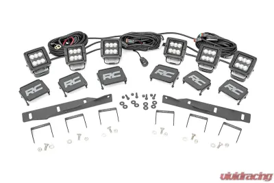 Rough Country Triple LED Fog Light Kit Black Series Ford Raptor 2017-2020 - 70700