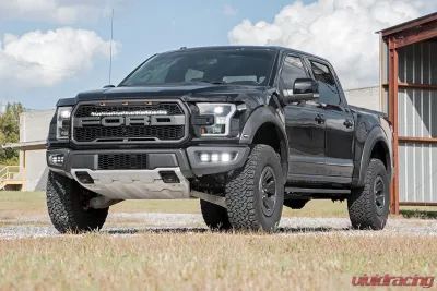 Rough Country Triple LED Fog Light Kit Black Series Ford Raptor 2017-2020 - 70700