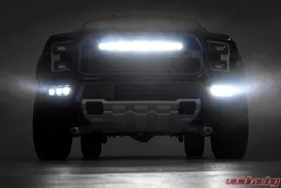 Rough Country LED Light Kit Grille Mount 30 Inch Black for 2017-2020 Ford Raptor - 70701BLDRL