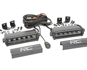 Rough Country 6 Inch Black Series LED Light Bar Single Row Pair