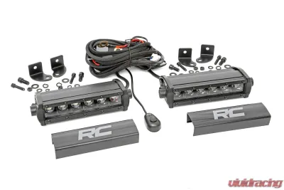 Rough Country 6 Inch Black Series LED Light Bar Single Row Pair - 70706BL