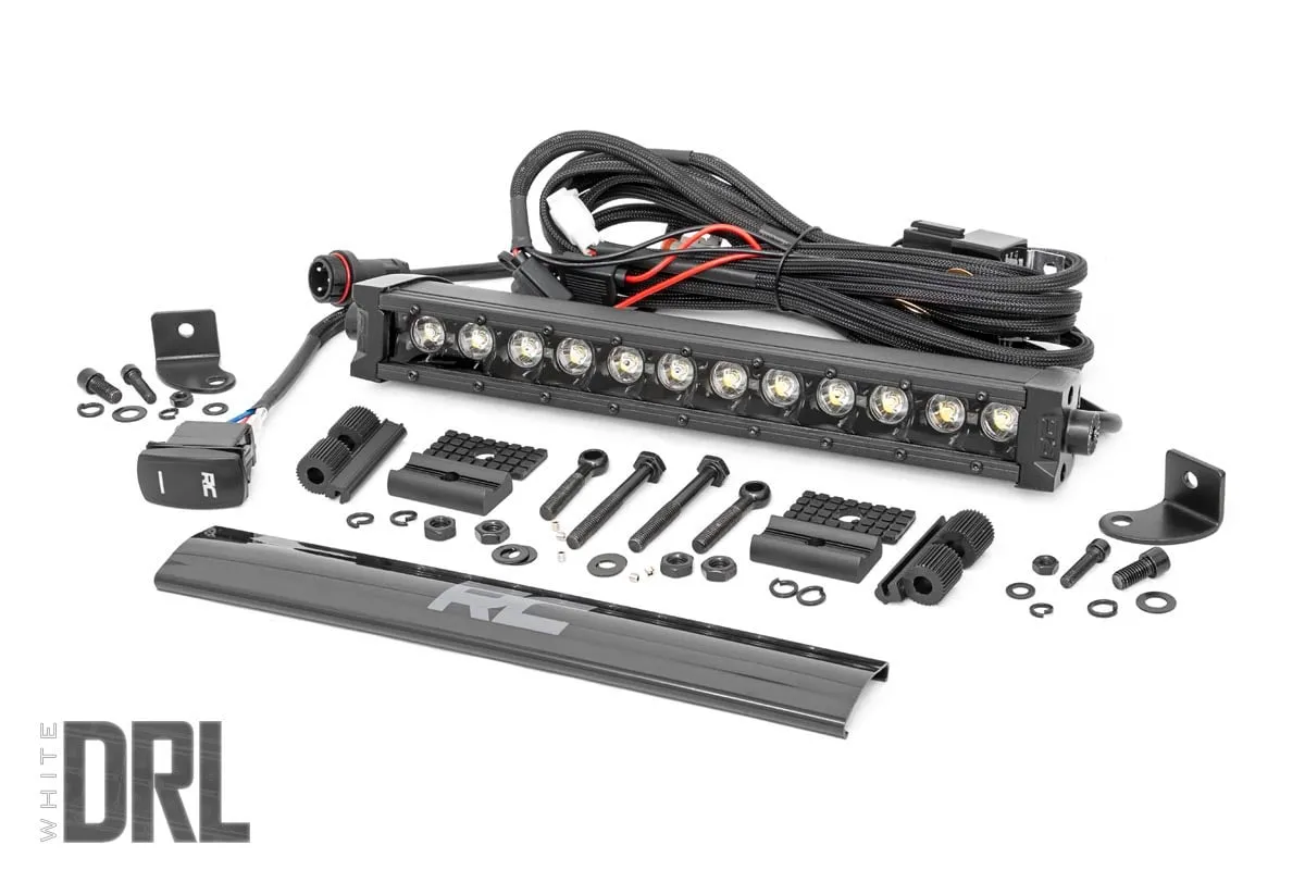 Rough Country 12 Inch Black Series LED Light Bar Single Row Amber DRL - 70712BLDRLA