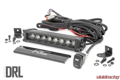 Rough Country 8 Inch Black Series LED Light Bar Single Row Amber DRL - 70718BLDRLA