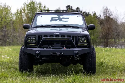 Rough Country 8 Inch Black Series LED Light Bar Single Row Cool White DRL Pair - 70728BLDRL