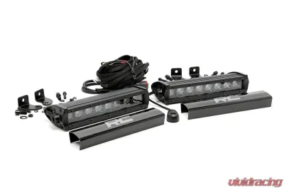 Rough Country 8 Inch Black Series LED Light Bar Single Row Pair - 70728BL