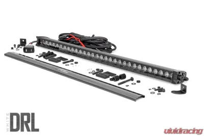 Rough Country 30 Inch Black Series LED Light Bar Single Row Cool White DRL - 70730BLDRL
