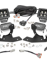Rough Country LED Light Kit Fog 2 inch Black Pairs x2 White DRL                                     - 70762DRLA - Image 3