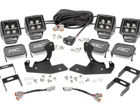 Rough Country LED Light Kit Fog 2 inch Black Pairs x2 White DRL