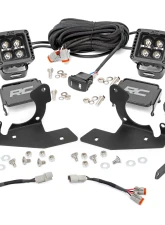 Rough Country LED Fog Light Kit for Chevy Silverado 1500 2007-2013, 2-Inch Black, White DRL                                     - 70762DRL - Image 3