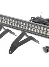 Rough Country LED Light Kit Bumper Mount 20 Inch Black Dual Row White DRL for 05-07 F-250/F-350                                     - 70779DRL - Image 6