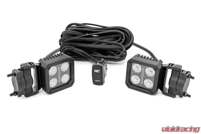 Rough Country Black Series LED Light Pair 2" Flood Swivel Mount - 70802
