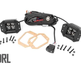 Rough Country 2 Inch Black Series LED Light Pods Flush Mount Cool White DRL
