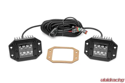 Rough Country 2 Inch Black Series LED Light Pods Spot Flush Mount - 70803BL
