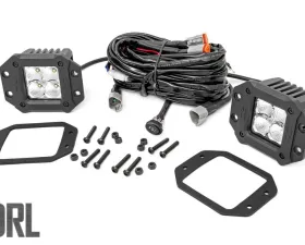 Rough Country 2 Inch Chrome Series LED Light Pods Flush Mount Amber DRL