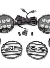 Rough Country Black Series Halo LED Light Pair White/Amber DRL 6.5 Inch Round                                     - 70805A - Image 6