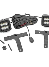 Rough Country Quad LED Light Pod Kit Black Series Jeep Gladiator JT Wrangler JL 2 Door Wrangler JL Unlimited 2018-2022                                     - 70822 - Image 6