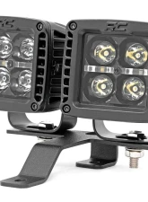 Rough Country Quad LED Light Pod Kit Black Series w/Amber DRL Jeep Gladiator JT Wrangler JL 2 Door Wrangler JL Unlimited 2018-2022                                     - 70823 - Image 6