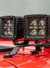 Rough Country Quad LED Light Pod Kit Black Series w/Amber DRL Jeep Gladiator JT Wrangler JL 2 Door Wrangler JL Unlimited 2018-2022                                     - 70823 - Image 3