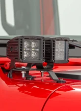 Rough Country Quad LED Light Pod Kit Black Series w/Amber DRL Jeep Gladiator JT Wrangler JL 2 Door Wrangler JL Unlimited 2018-2022                                     - 70823 - Image 6