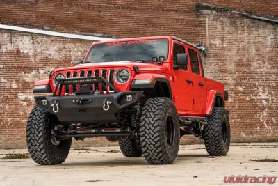 Rough Country Quad LED Light Pod Kit Black Series with White DRL for Jeep Gladiator JT & Wrangler JL 2018-2024 - 70824