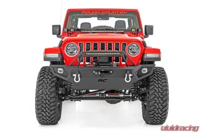 Rough Country Quad LED Light Pod Kit Black Series with White DRL for Jeep Gladiator JT & Wrangler JL 2018-2024 - 70824