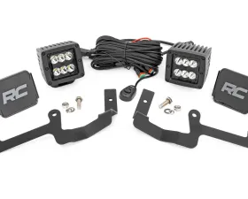 Rough Country LED Ditch Light Kit Black Series w/Spot Beam Chevy Silverado 1500 2WD 4WD 2019-2022