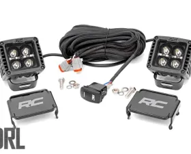 Rough Country 2 Inch Black Series LED Light Pods Spot Square Amber DRL
