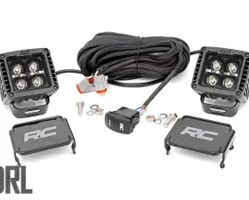 Rough Country 2 Inch Black Series LED Light Pods Spot Square Cool White DRL