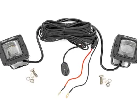 Rough Country 2 Inch Black Series LED Light Pods SAE Fog Yellow