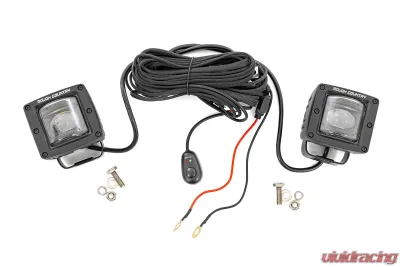 Rough Country 2 Inch Black Series LED Light Pods SAE Fog Yellow - 70907A