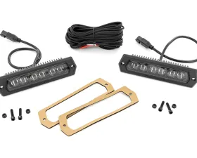 Rough Country 6 Inch Black Series LED Lights Flush Mount Pair