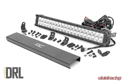 Rough Country 20 Inch Chrome Series LED Light Bar Dual Row Amber DRL - 70920DA