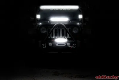 Rough Country 50 Inch Black Series LED Light Bar Dual Row Amber DRL - 70950BDA