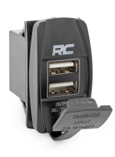 Rough Country USB Switch Insert 2x1 with Blue Backlight for Standard Rocker Housing                                     - 709USB - Image 5