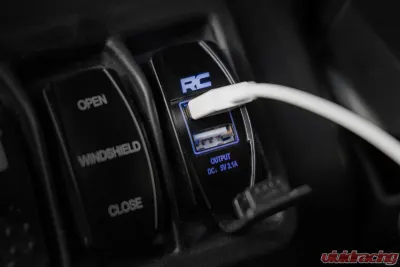 Rough Country USB Switch Insert 2x1 with Blue Backlight for Standard Rocker Housing - 709USB