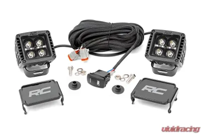 Rough Country LED Light Ditch Mount Black Series w/White DRL Ford Bronco 2021-2022 - 71048