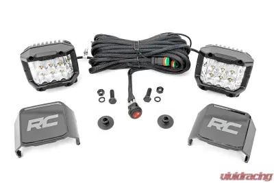Rough Country LED Light Ditch Mount 3" Osram Wide Angles Series Ford Bronco 2021-2022 - 71050
