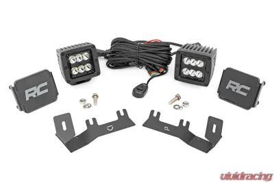 Rough Country LED Ditch Light Kit Black Pair for Chevy/GMC 1500 14-18 & Classic - 71052