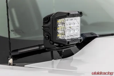 Rough Country LED Ditch Light Kit Black Pair Flood for Chevy GMC 1500 2014-2018 - 71053