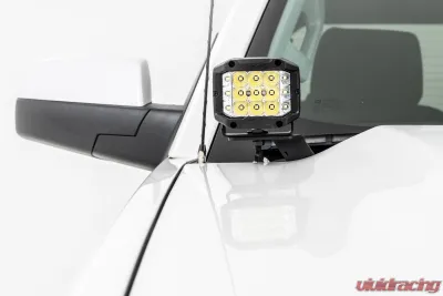 Rough Country LED Ditch Light Kit 2in Black Pair White DRL Chevy | GMC 1500 14-18 & Classic - 71054